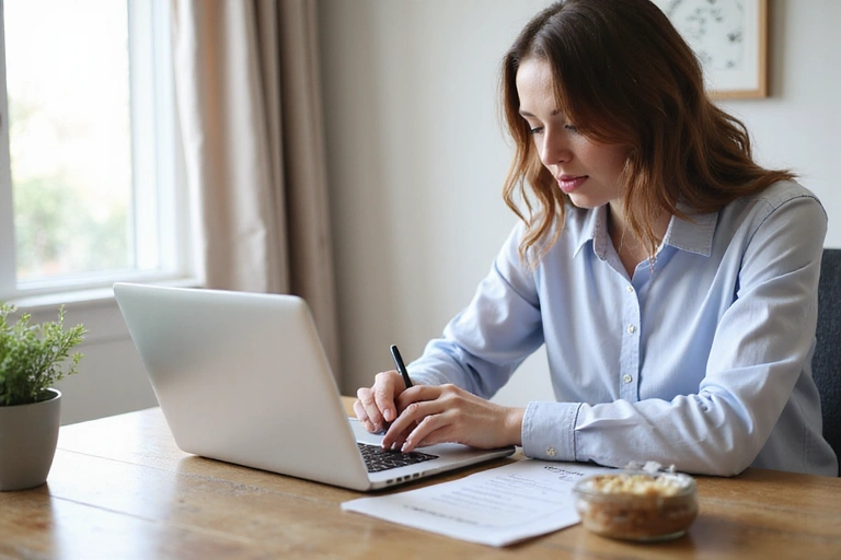 Kobieta wypełniająca ankietę zdrowotną przed konsultacją dietetyczną